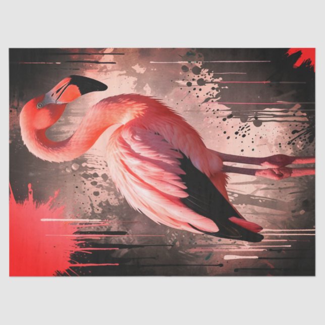 Papel De Seda Flamingo Tissue/Decoupage Paper (Anverso)