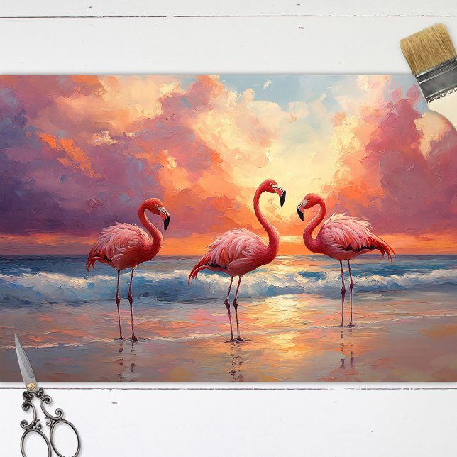 Papel De Seda Flamingo Trio en el desembarco de la playa (Subido por el creador)