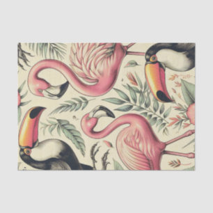 Papel De Seda Flamingo vintage y sin foco táctil