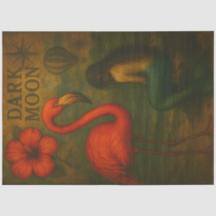 Papel De Seda Flamingo y Mermaid Dark Moon Decoupage