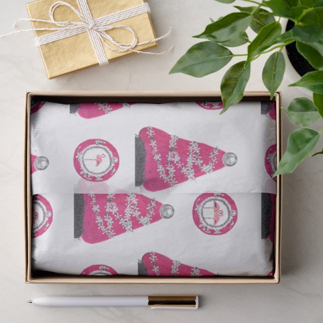 Papel De Seda Flamingos de Navidad Glam Pink (Regalo )