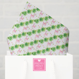 Papel De Seda Flamingos rosados y guirnalda de Navidad en acuare