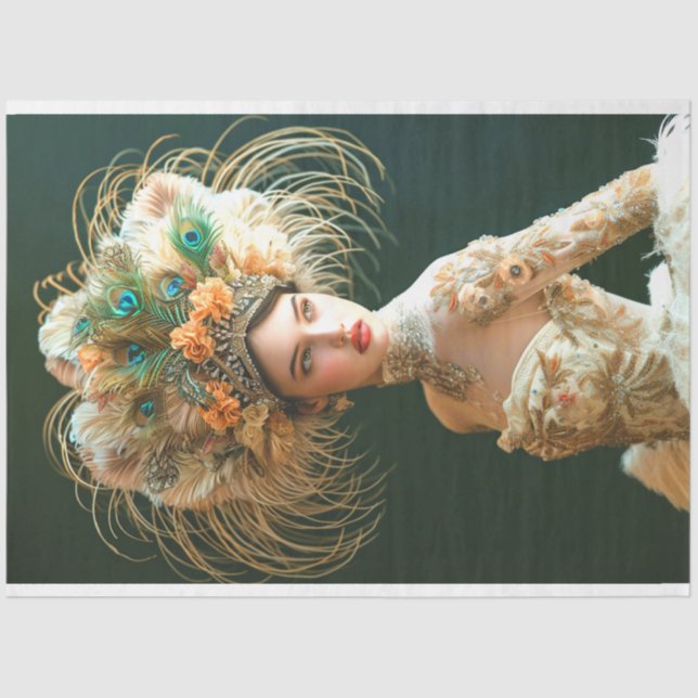 Papel De Seda Flapper de edad de jazz con Decoupage de gracia (Anverso)