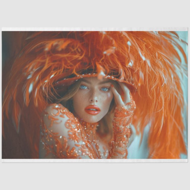 Papel De Seda Flapper Fantasy Tangerine Dream Decoupage (Anverso)