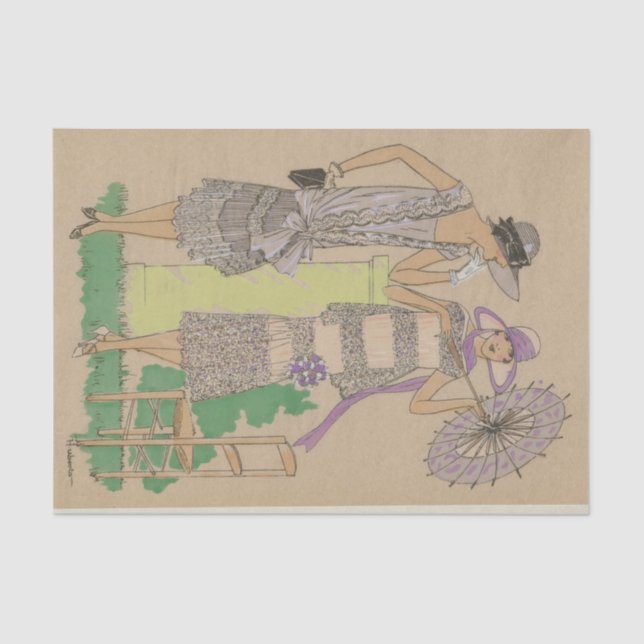 Papel De Seda Flappers de moda parisina (Anverso)