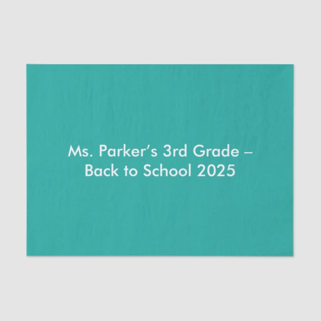 Papel De Seda Flat Teal Background – Back-to-School Texture (Anverso)
