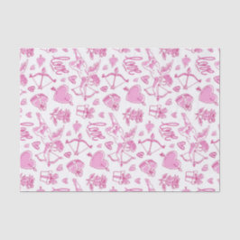 Papel De Seda Flecha de Arco de Cupido Patrón de Amor Rosa Día d