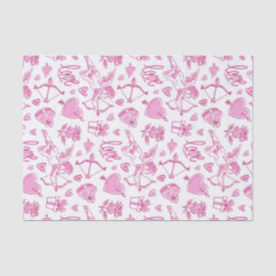 Papel De Seda Flecha de Arco de Cupido Patrón de Amor Rosa Día d