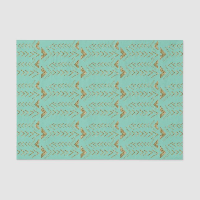 Papel De Seda Flechas de acuarela de cristal de oro y de leche (Anverso)