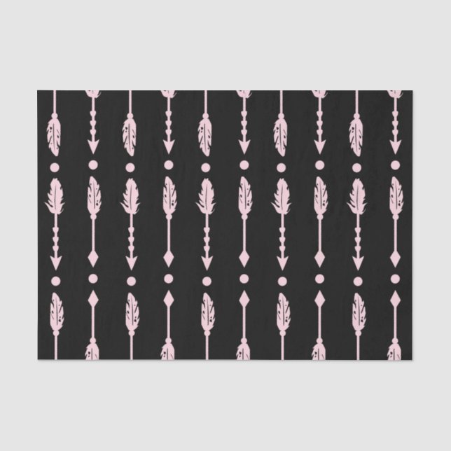 Papel De Seda Flechas Rosas y Negras Fiesta de Cumpleaños del pr (Anverso)