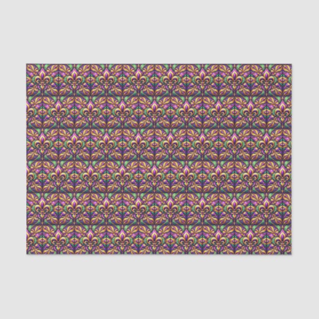 Papel De Seda fleur de lis mardi gras (Anverso)