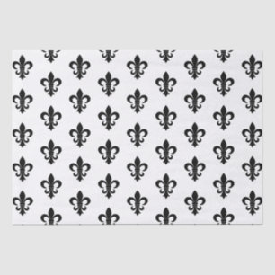 Papel De Seda Fleur de Lis Paris francés parisino blanco y negro
