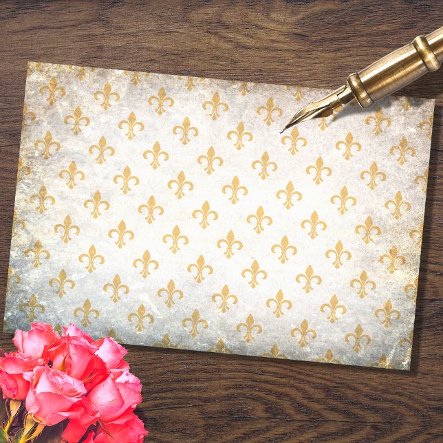 Papel De Seda Fleur De Lis Tan Decoupage Paper (Subido por el creador)