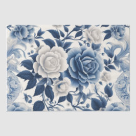 Papel De Seda Fleurs bleue et blanches