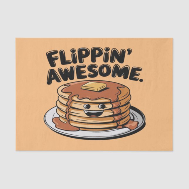 Papel De Seda Flippin 'Awesome Pancake Stack Funny Breakfast (Anverso)