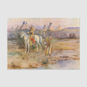 Papel De Seda Flirtación pigana por Charles Marion Russell