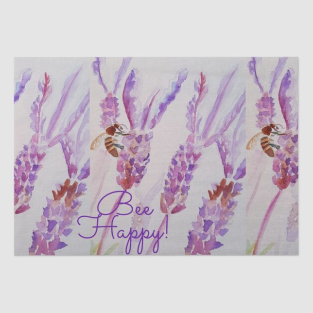 Papel De Seda Flor acuática de Lavender Bee Happy Herb (Anverso)
