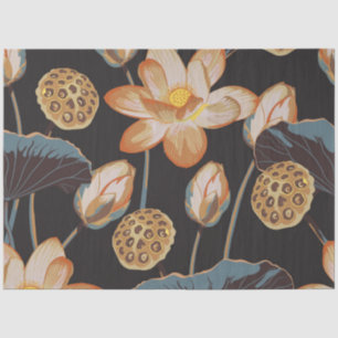Papel De Seda Flor asiática de loto.