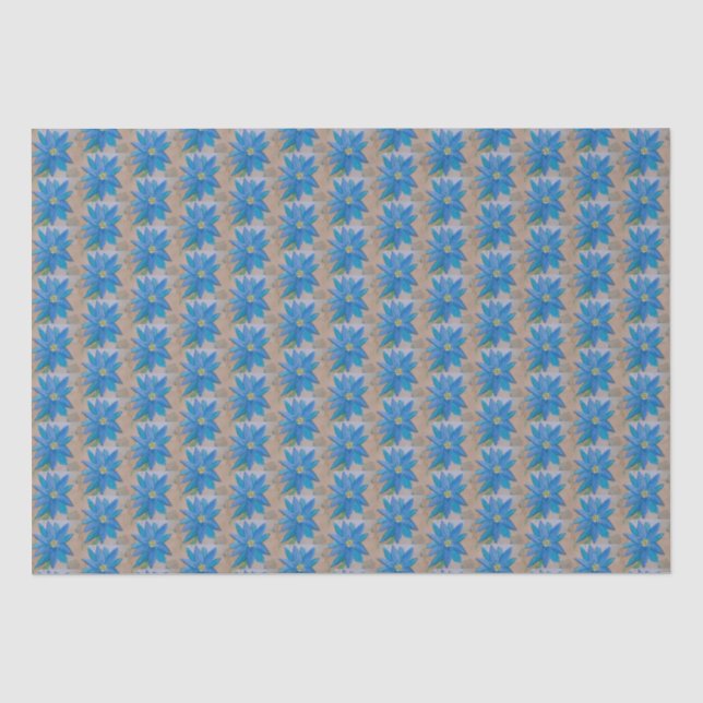Papel De Seda Flor azul (Anverso)