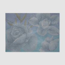Flor azul acuarela Decoración textual