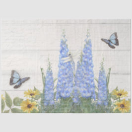 Papel De Seda Flor azul mariposa flor Floral giratoria giratoria