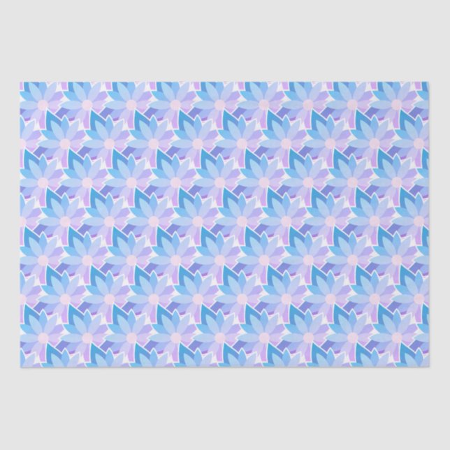 Papel De Seda Flor azul violeta de bonito (Anverso)