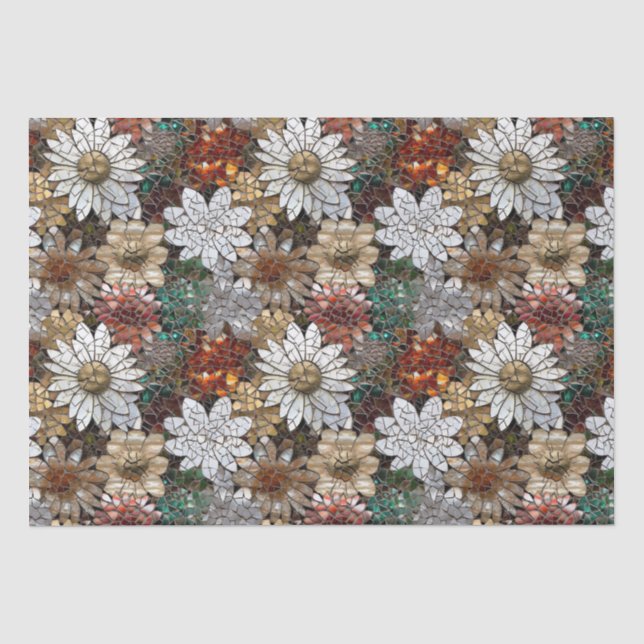 Papel De Seda Flor blanca roja dorada (Anverso)