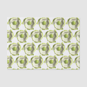 Papel De Seda Flor Blanca Verde - Joyería Floral Boda de Verano