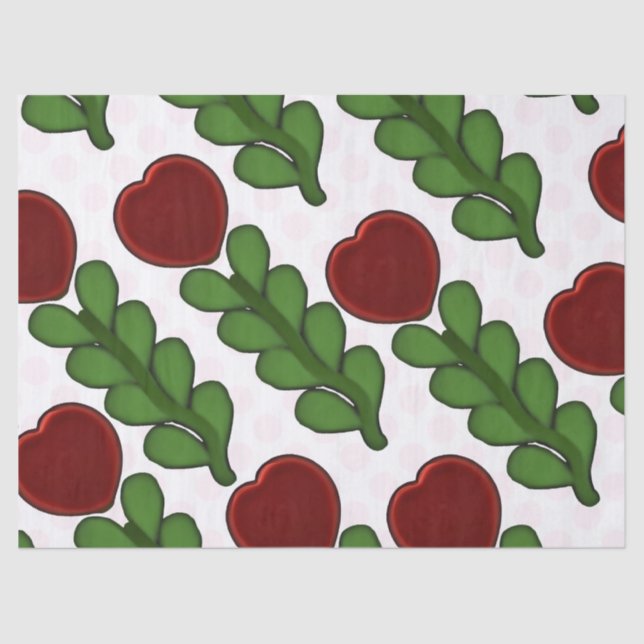 Papel De Seda Flor Botánica de Corazón Radiante (Anverso)