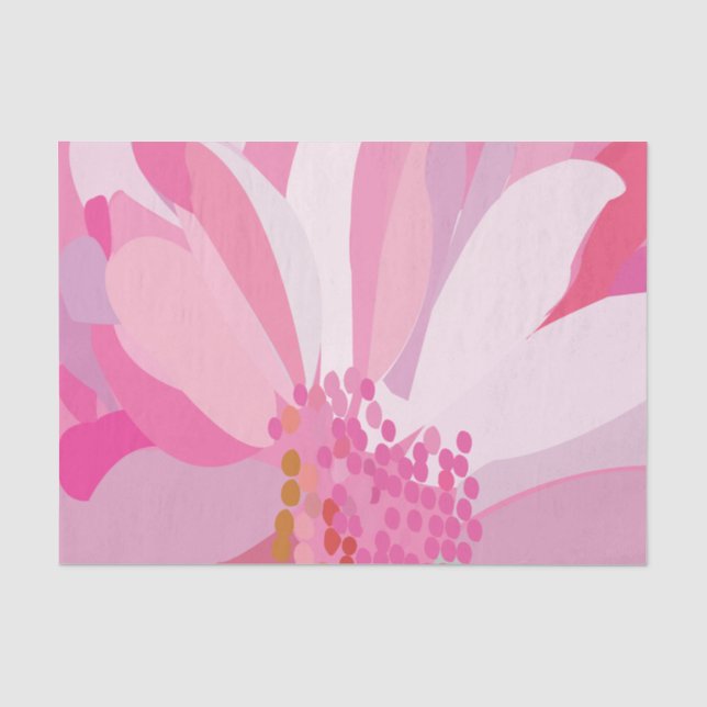 Papel De Seda Flor Daisy Rosa Flor   (Anverso)