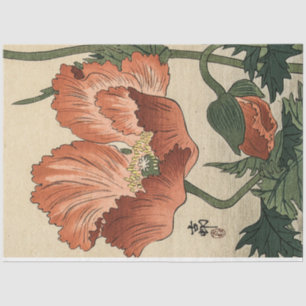 Papel De Seda Flor de amapola vintage