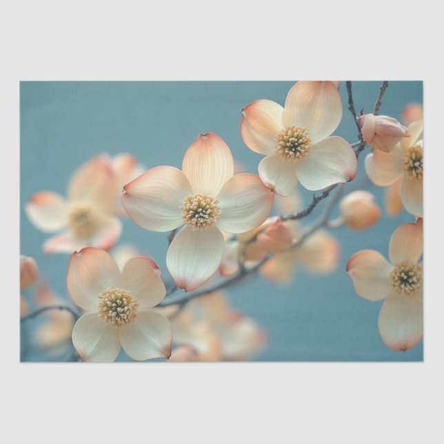 Papel De Seda Flor de árbol de dogmaderas blancas de descomposic (Anverso)