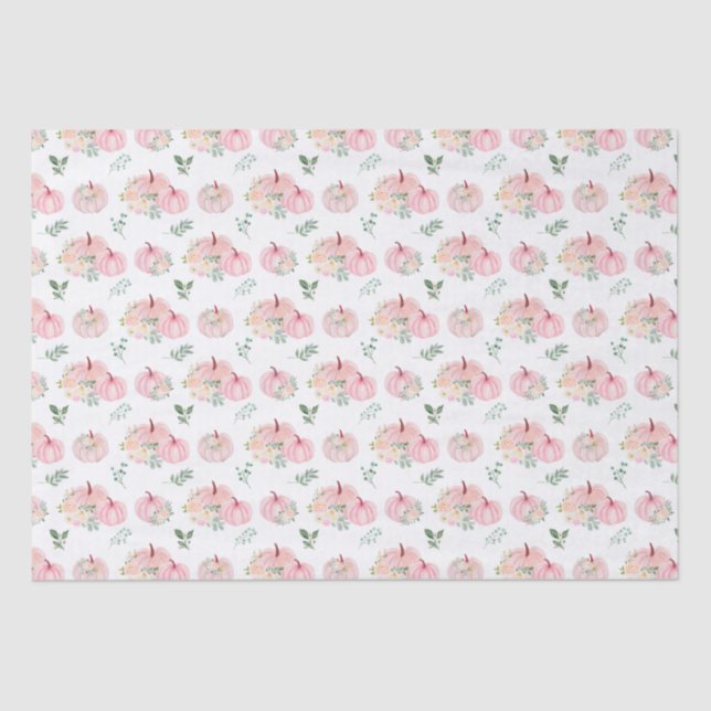 Papel De Seda Flor de calabazas rosadas (Anverso)