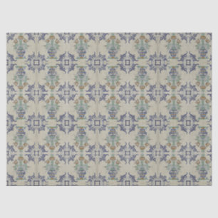 Papel De Seda Flor De Cerámica Delft Tile Antiguo