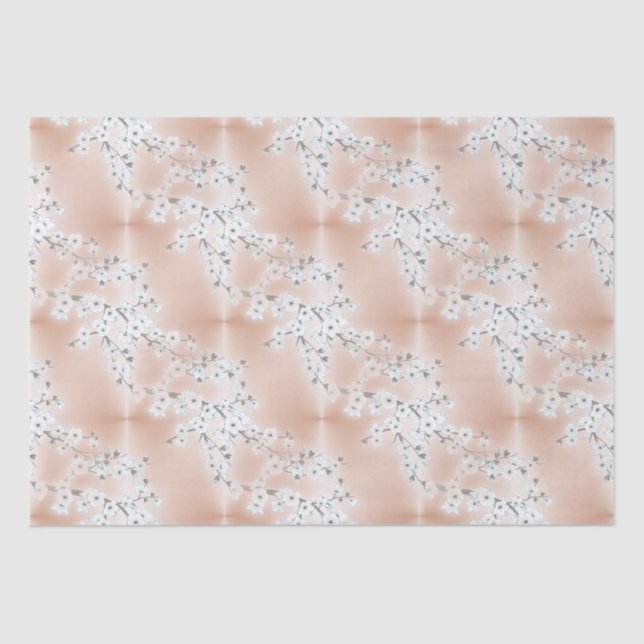 Papel De Seda Flor de cerezo blanco de Rosa (Anverso)