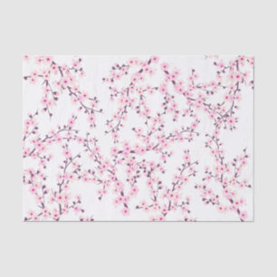 Papel De Seda Flor de Cerezo   Floral Rosa Blanco
