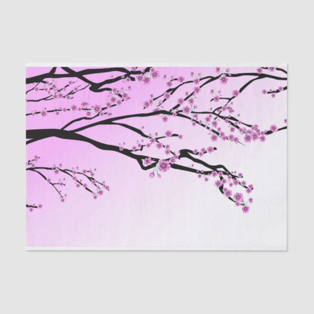 Papel De Seda Flor de cerezo púrpura Sakura (Anverso)