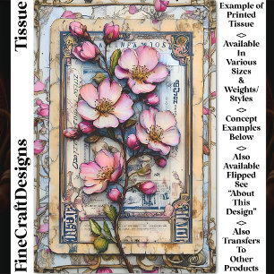 Papel De Seda Flor de Cerezo Rosa Decoupage DA2R