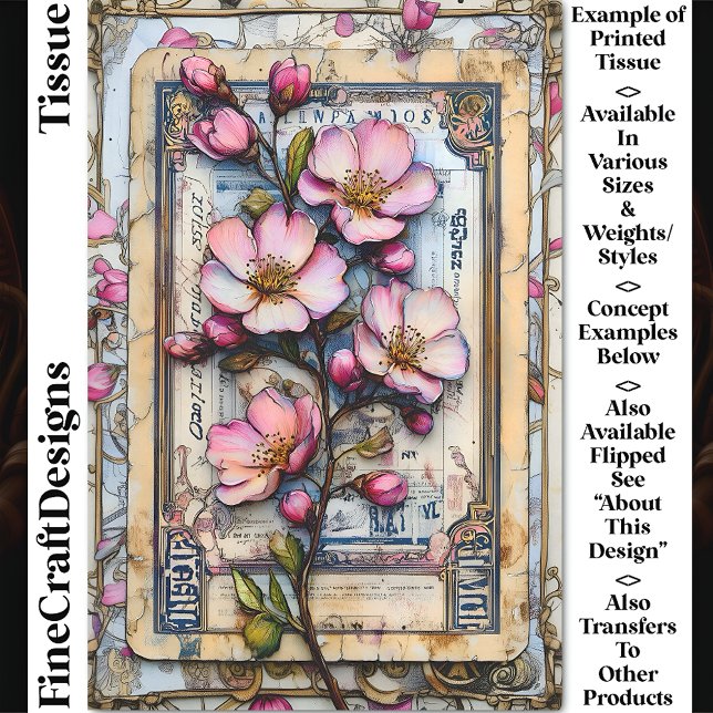 Papel De Seda Flor de Cerezo Rosa Decoupage DA2R (Subido por el creador)