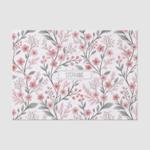 Papel De Seda Flor de cerezo rosa Sakura sobre fondo blanco