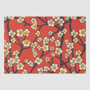Papel De Seda Flor de ciruelo blanca Meihua china con patrón car