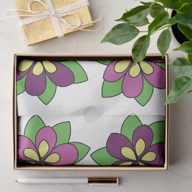 Papel De Seda Flor de Clemátide Púrpura (Regalo )