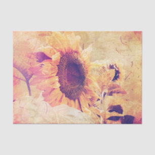 Papel De Seda Flor de color amarillo crema de girasol floral