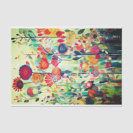 Papel De Seda Flor de color rojo de la marina Abstracta descompo