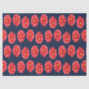 Papel De Seda Flor de dahlia rosa en azul