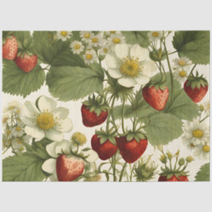 Papel De Seda Flor de fresa botánica