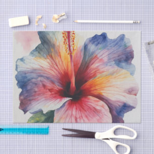 Papel De Seda Flor de Hibisco en Flor