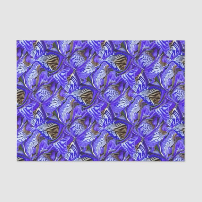 Papel De Seda Flor de iris púrpura / inclinada / cubierta / (Anverso)