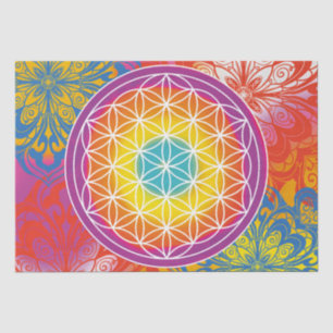 Papel De Seda Flor de la vida mandala zen