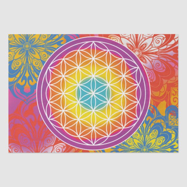 Papel De Seda Flor de la vida mandala zen (Anverso)